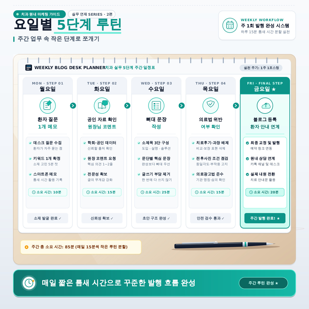 요일별 5단계 루틴