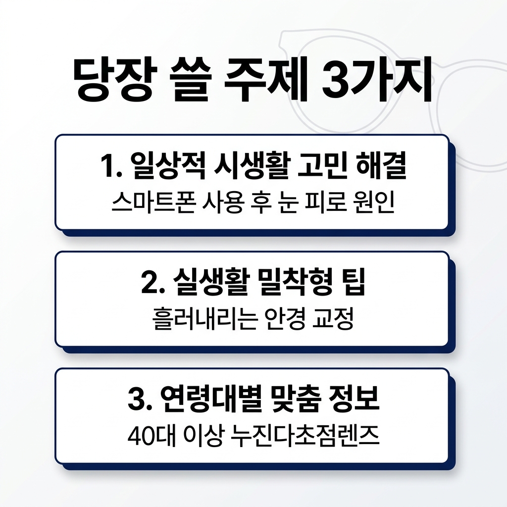 당장 쓸 주제 3가지