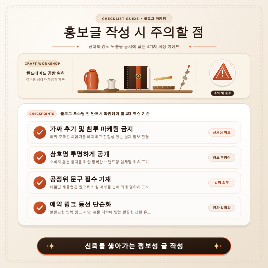 홍보글 작성 시 주의할 점